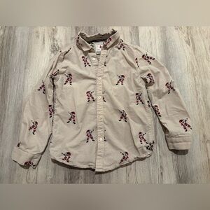 Santa Dabbing Button Up Long Sleeve Shirt